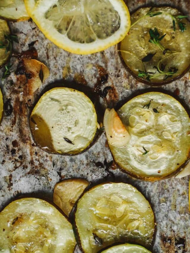 Lemon Herb Baked Zucchini