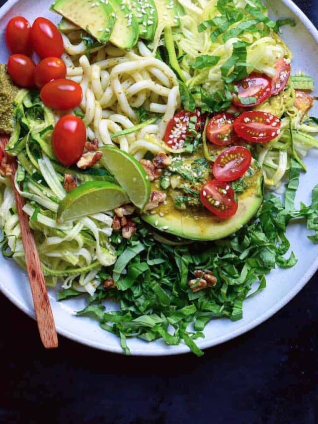 Healthy Udon Pesto Salad