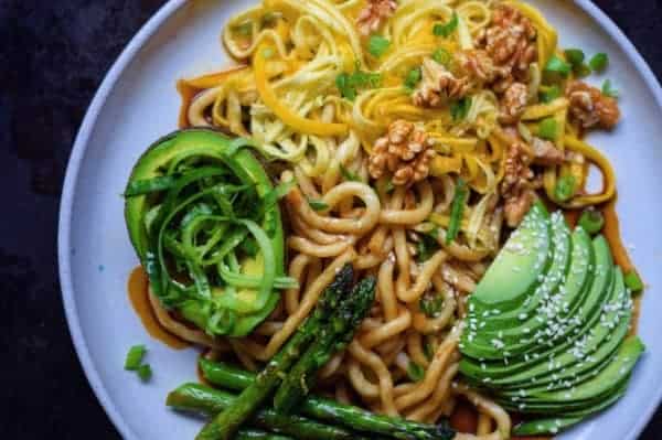 Creamy Asian Udon Noodle Bowl With Walnuts Foodbymaria Recipes