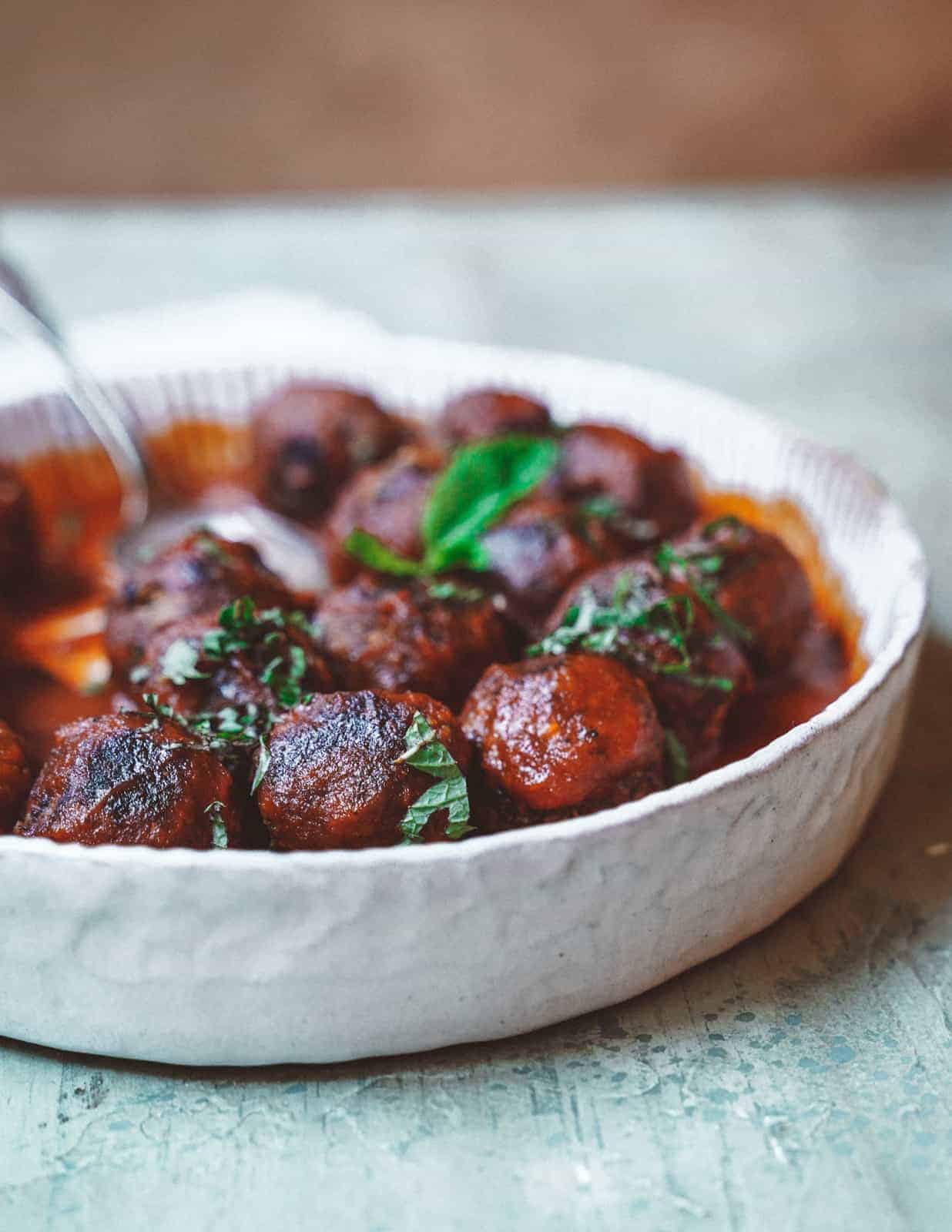 Vegan Bbq Black Bean Meatballs