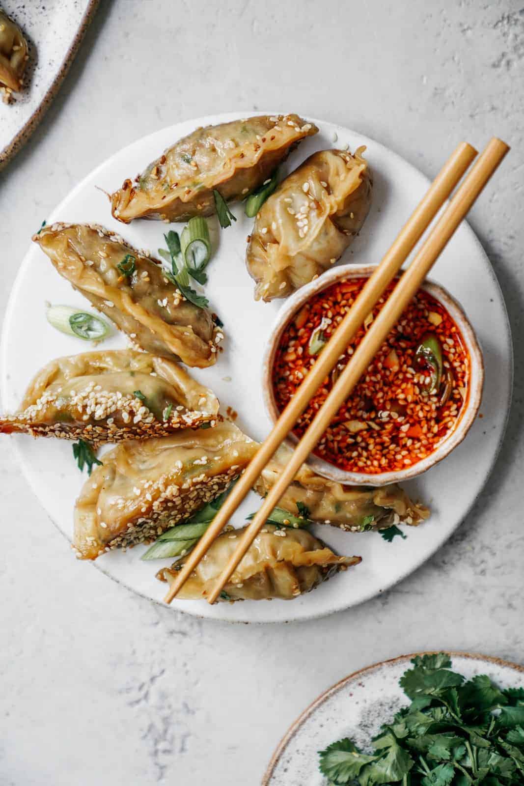 Vegan Potstickers With Sesame Chilli Dipping Sauce Foodbymaria