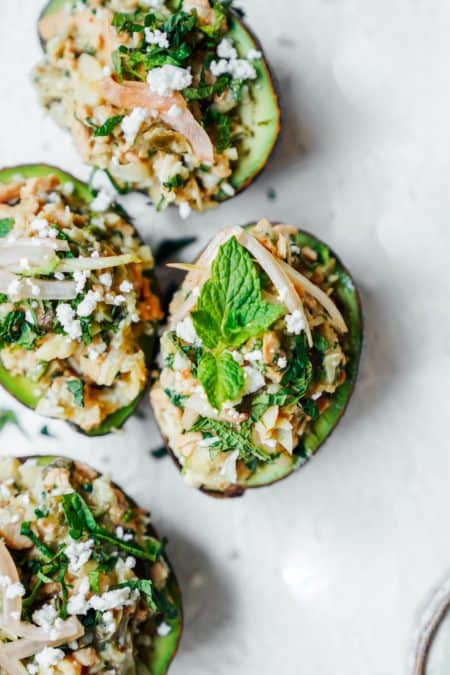 Quick & Easy Vegan Tuna Salad Stuffed Avocados