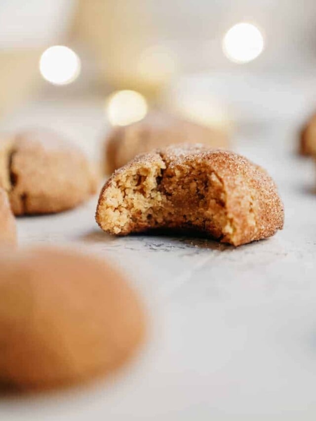 Close-up of Vegan Sugar Cookie Recipe with a bite taken out of the cookie.