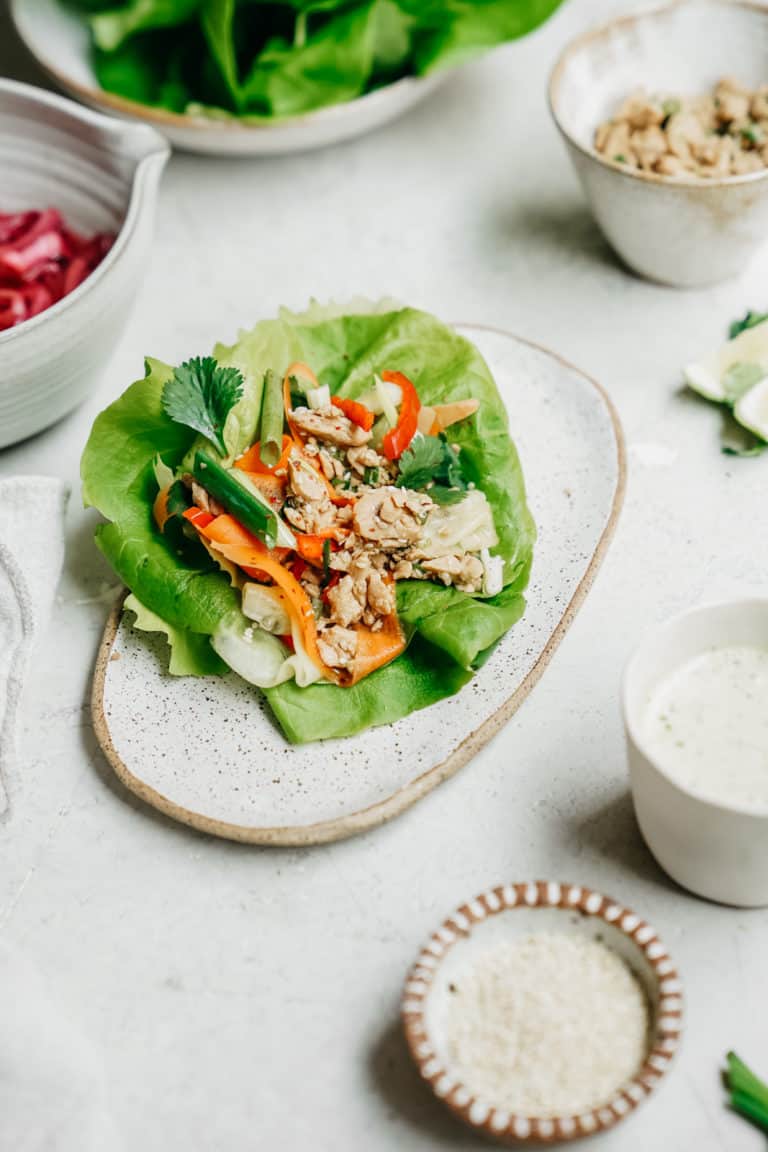 Easy Asian-Style Tuna Lettuce Wraps - FoodByMaria