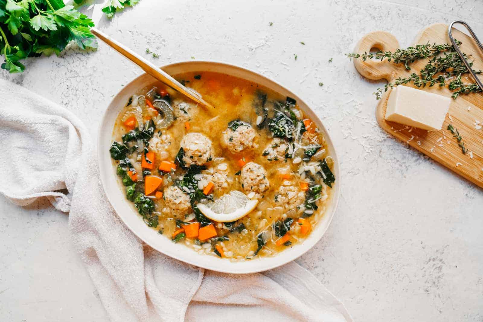 Vegan Italian Wedding Soup - A Classic! - Vegan Huggs