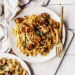 Easy Vegan Sausage Pasta (with Apple and Sage) - FoodByMaria