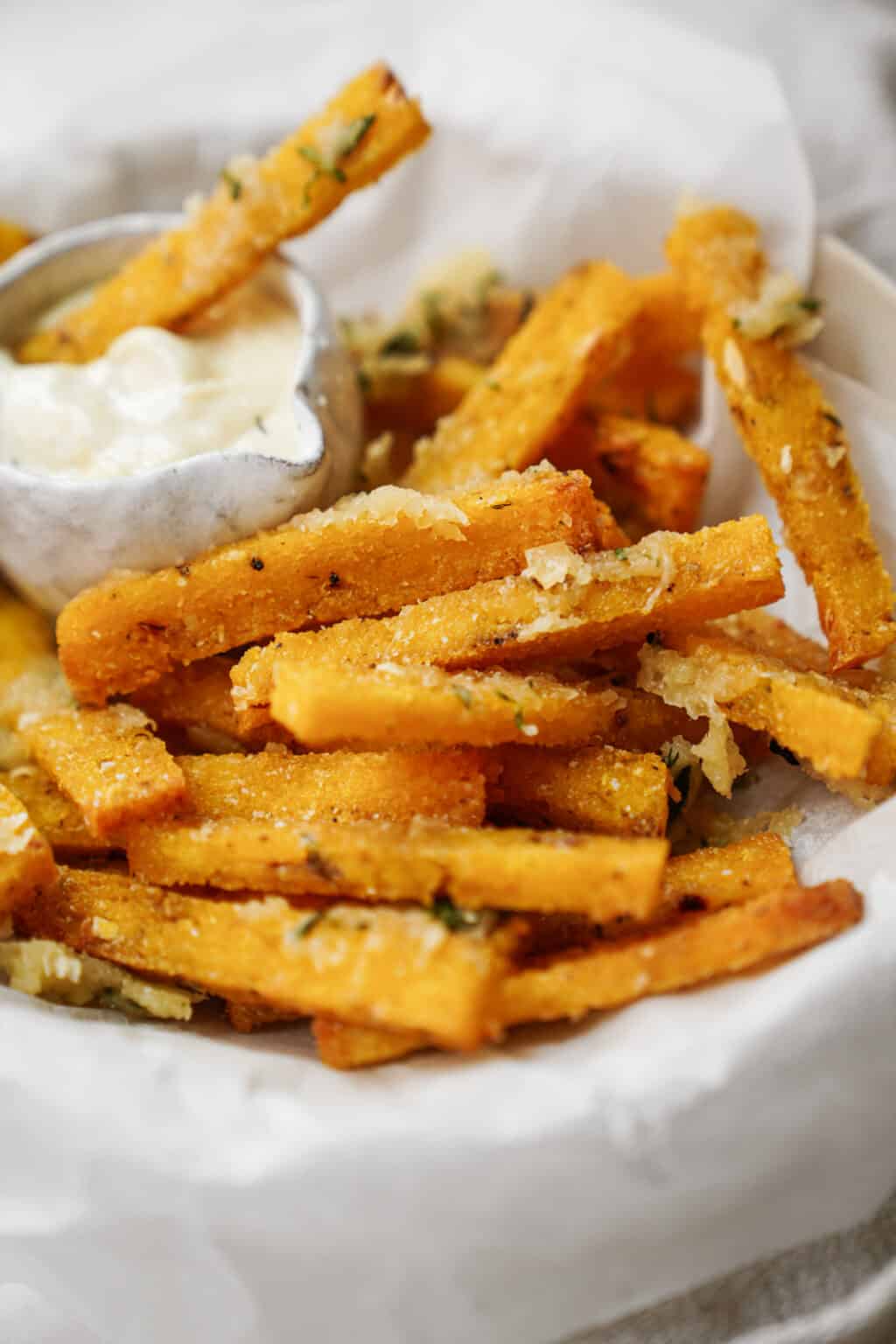 Vegan Polenta Fries With Parmesan Truffle Butter 