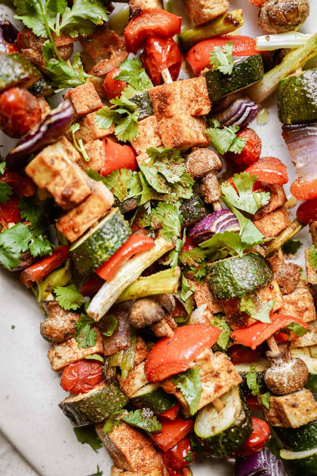 Marinated Tofu and Vegetable Skewers | FoodByMaria Recipes