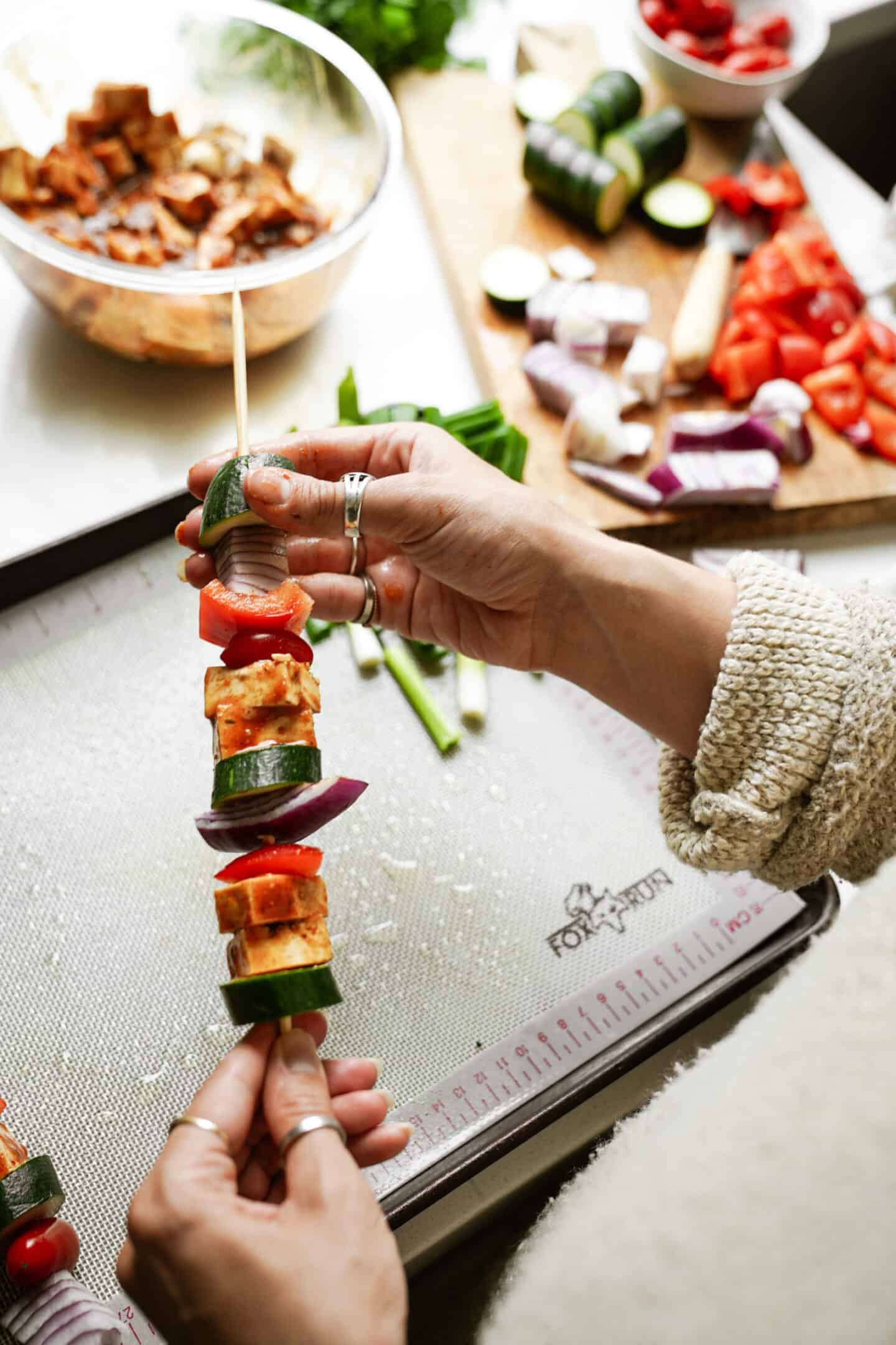 Marinated Tofu And Vegetable Skewers | FoodByMaria Recipes