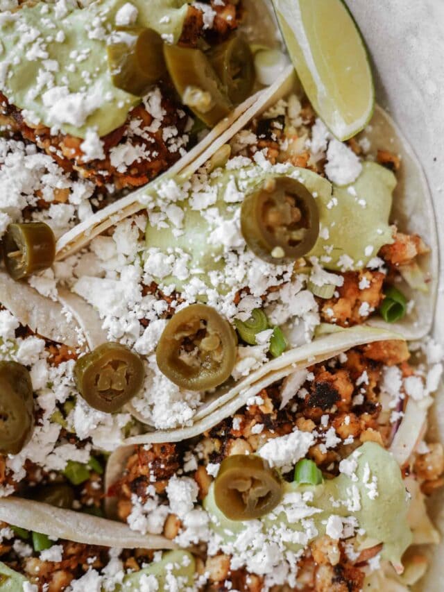 Close-up of tofu tacos