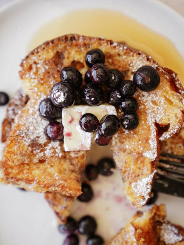 Brioche french toast on a plate