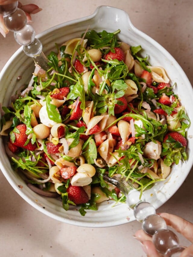 Close-up of strawberry salad