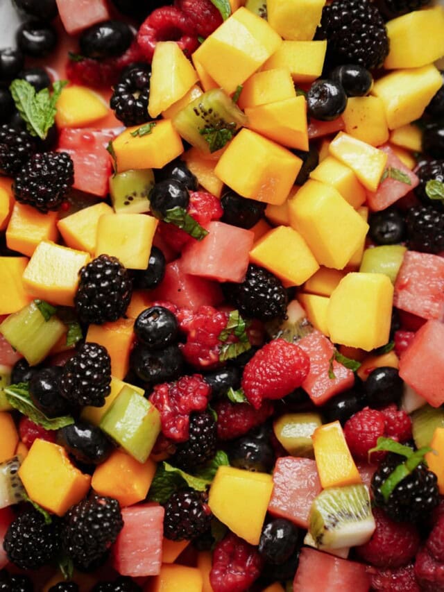 Close up of fresh fruit salad