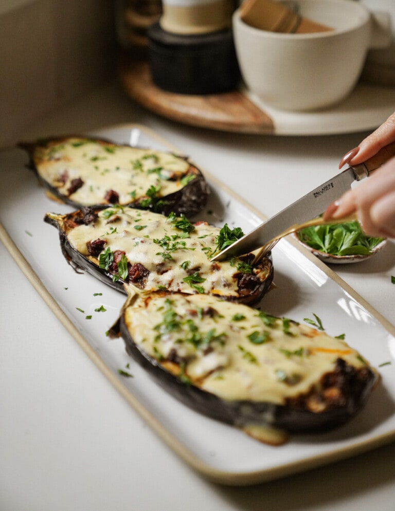 Greek Stuffed Eggplant (Papoutsakia)