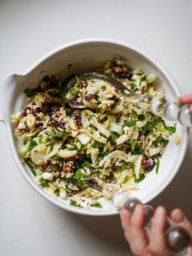 Orzo Salad with Cranberry Walnut Crumble