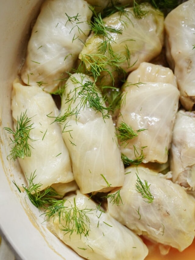 Close up of cabbage rolls