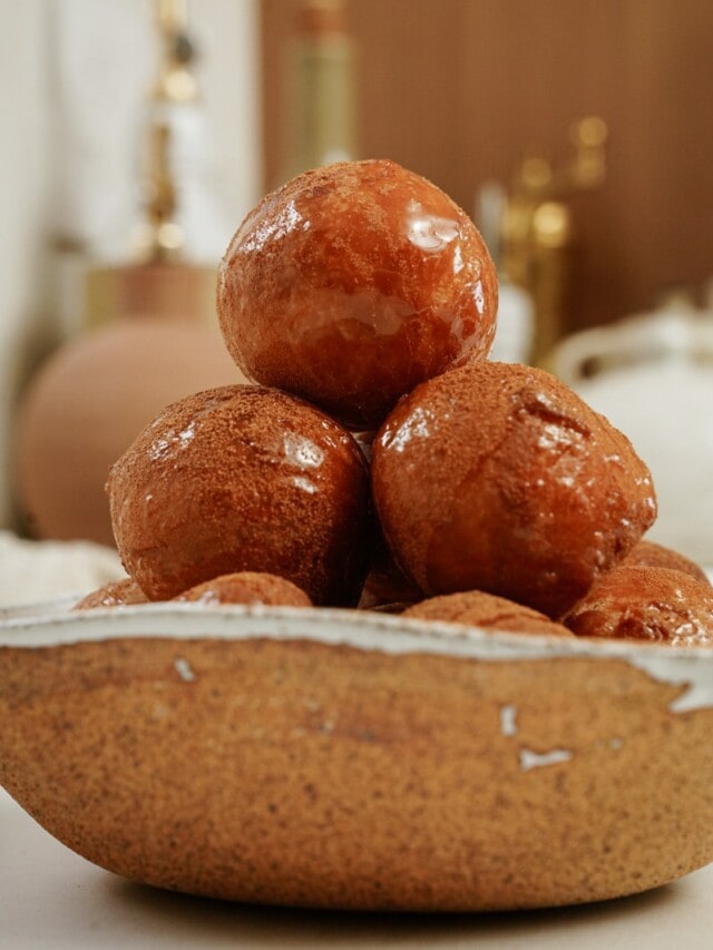 Loukoumades in a bowl