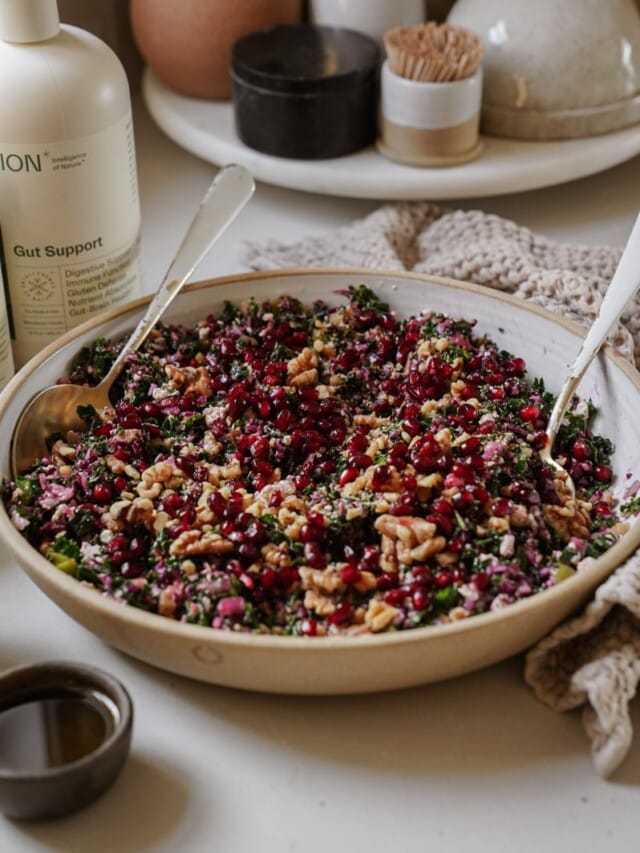 Winter salad on counter