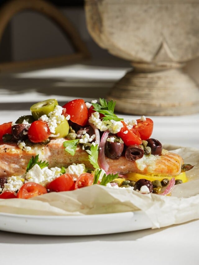 Close up of Salmon En Papillote