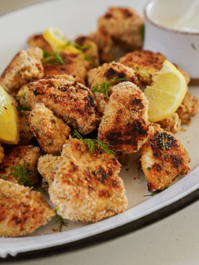 Homemade Chicken Nuggets on a platter