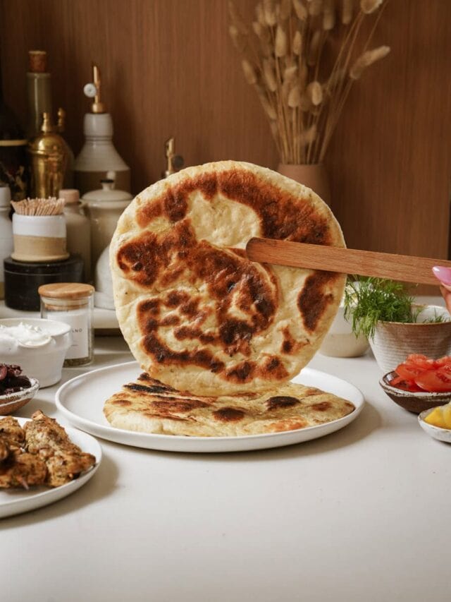 Gyro bread on plate