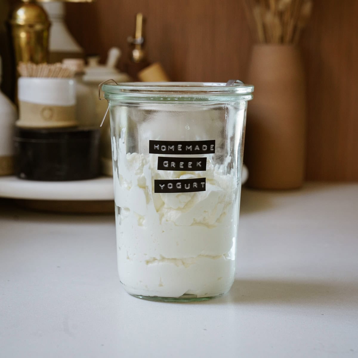 Greek yogurt in a jar