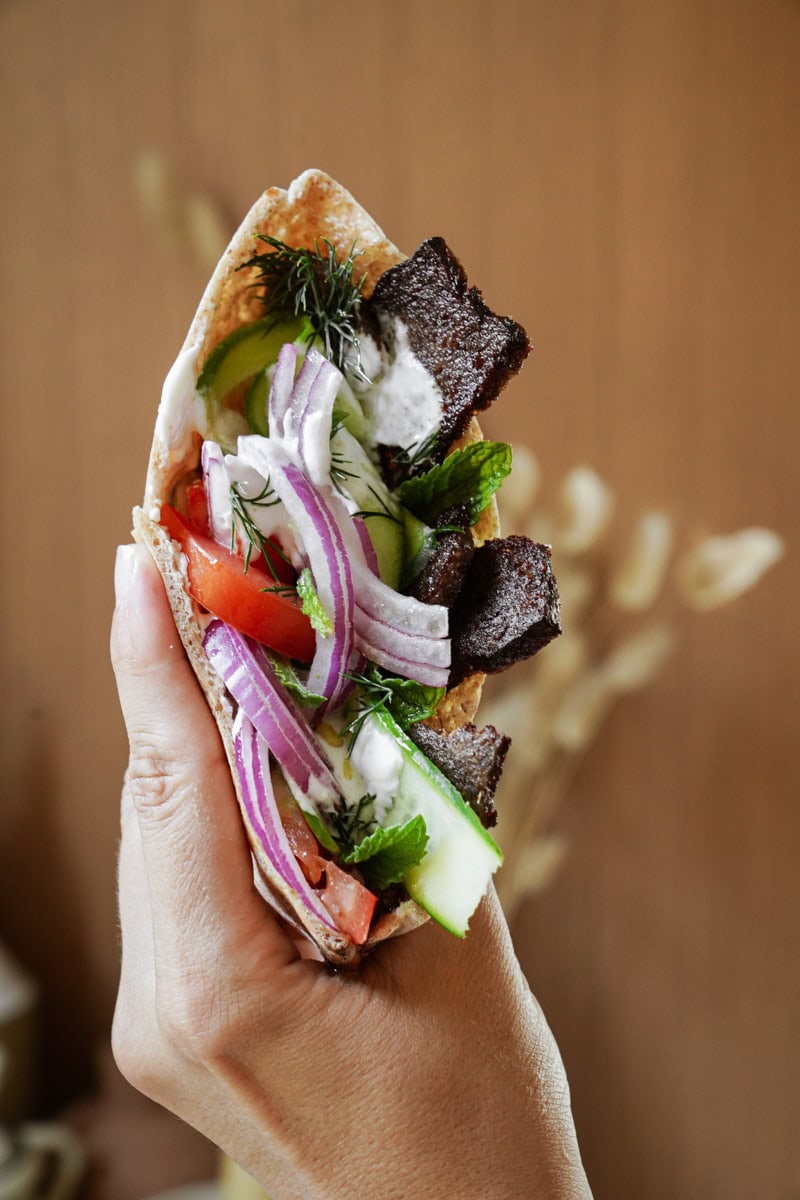 Close up of Greek Gyro