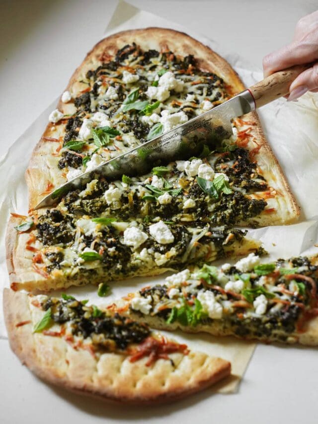 Greek Pizza with Spanakopita Topping