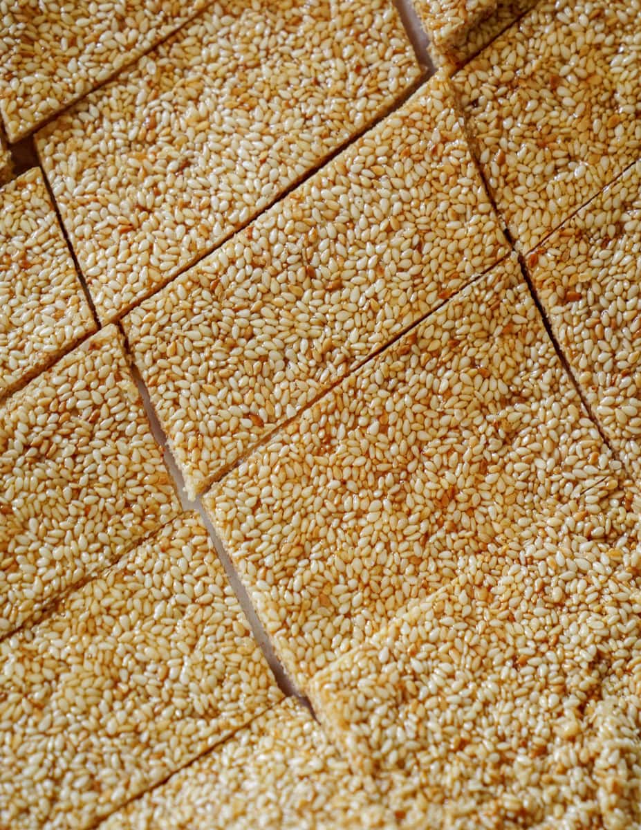 Sesame snaps close up