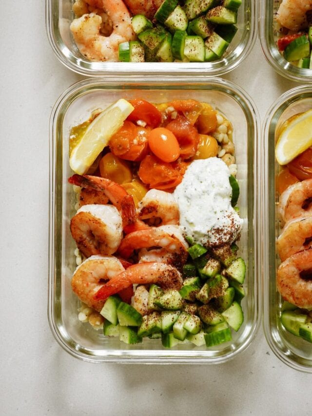 Couscous and Shrimp Meal Prep Bowls